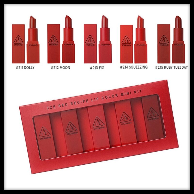 3CE RED RECIPE LIP COLOR MINI KIT - Wholesale Store